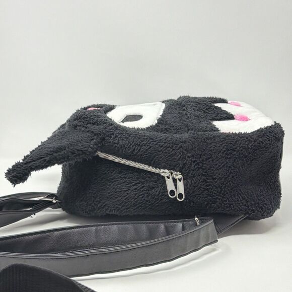 Sanrio Kuromi Plush Mini Backpack Loungefly Black Pink Fuzzy Bag main image 4